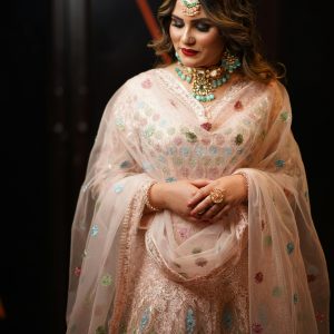 Multi Color Net  Lehenga Set